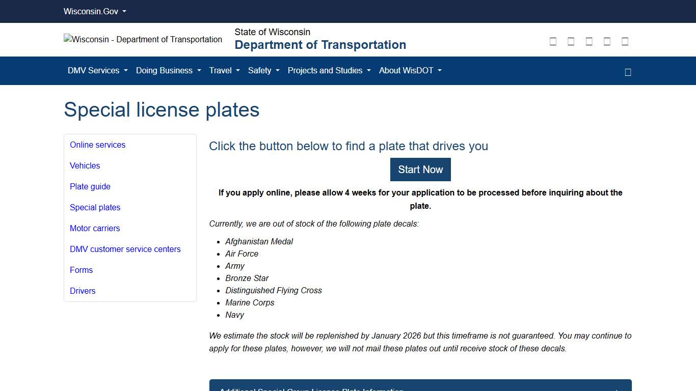Wisconsin DMV Official Government Site – Special license plates