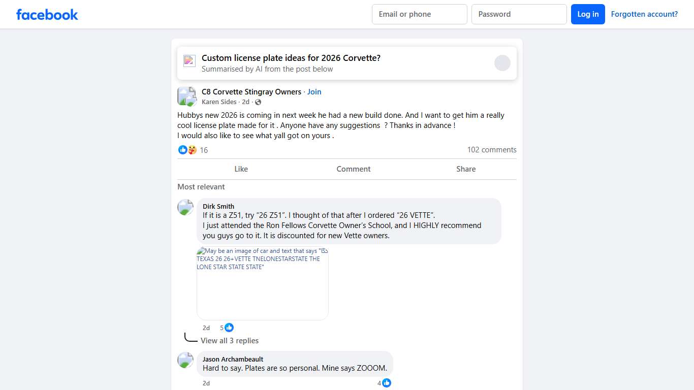 C8 Corvette Stingray Owners Hubbys new 2026 is coming in next week he had a new build done Facebook